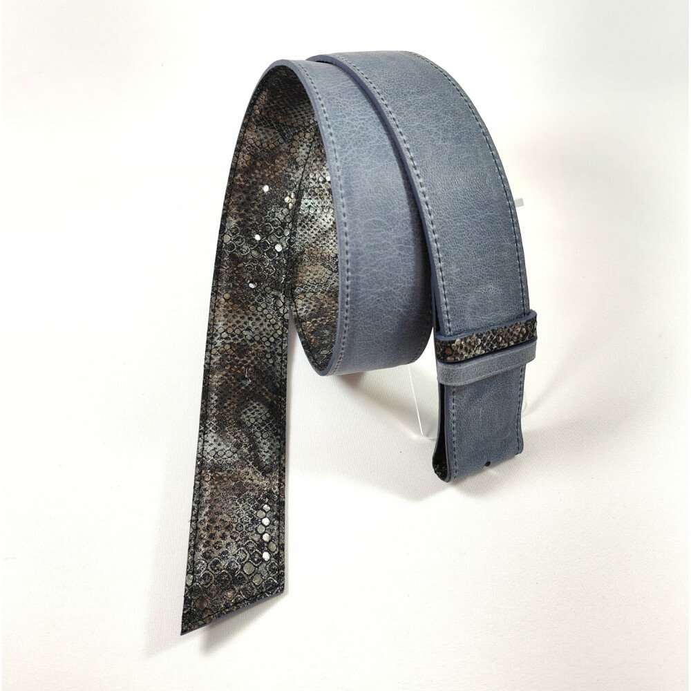 Ceinture reversible femme Motif "python" Taupe / Jean